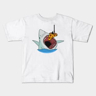 Shark Eating Pizza Funny, Pizza Lover Kids T-Shirt